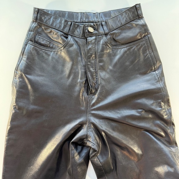 Berman's Vintage Leather Pants 12" Rise Black Size 7 - Picture 5 of 13